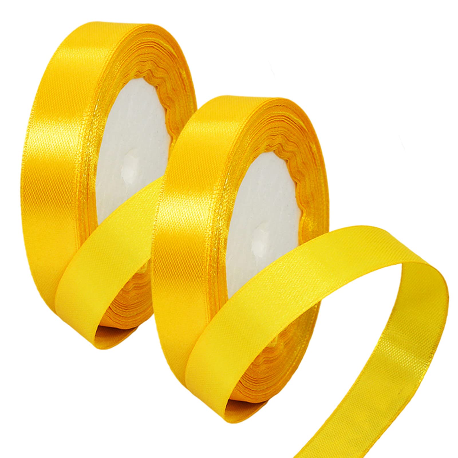 50mm Wide White Ribbon Thick Wedding Car Ribbon 22m, 2 inch Thick White Satin Ribbon for Gift Wrapping Wedding Car Christmas Birthday Cake Hair Bow Florist Bouquet Crafts Decorations — view 177