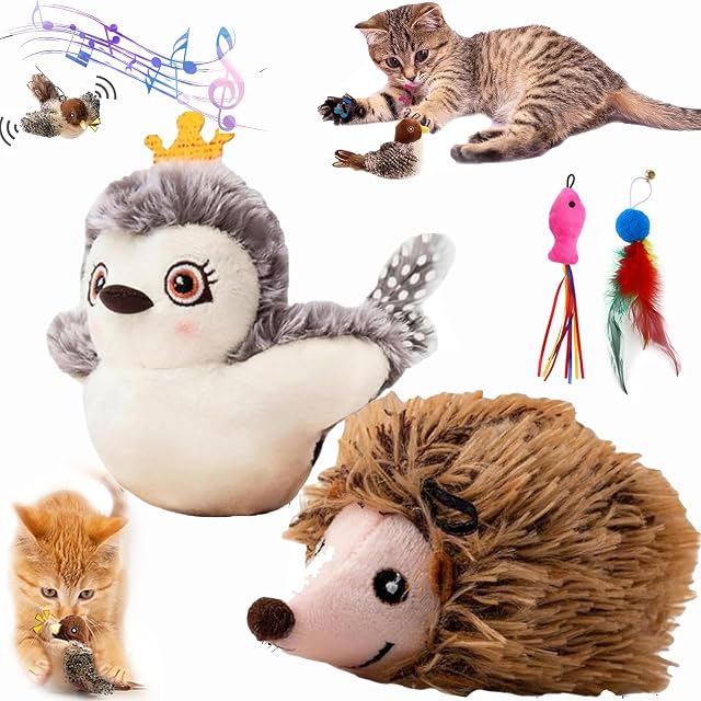 Qosneoun Pajaro para Gatos, Flappy Chase, Pajaro Volador Juguete para Gatos, Flappy Bird Cat Toy