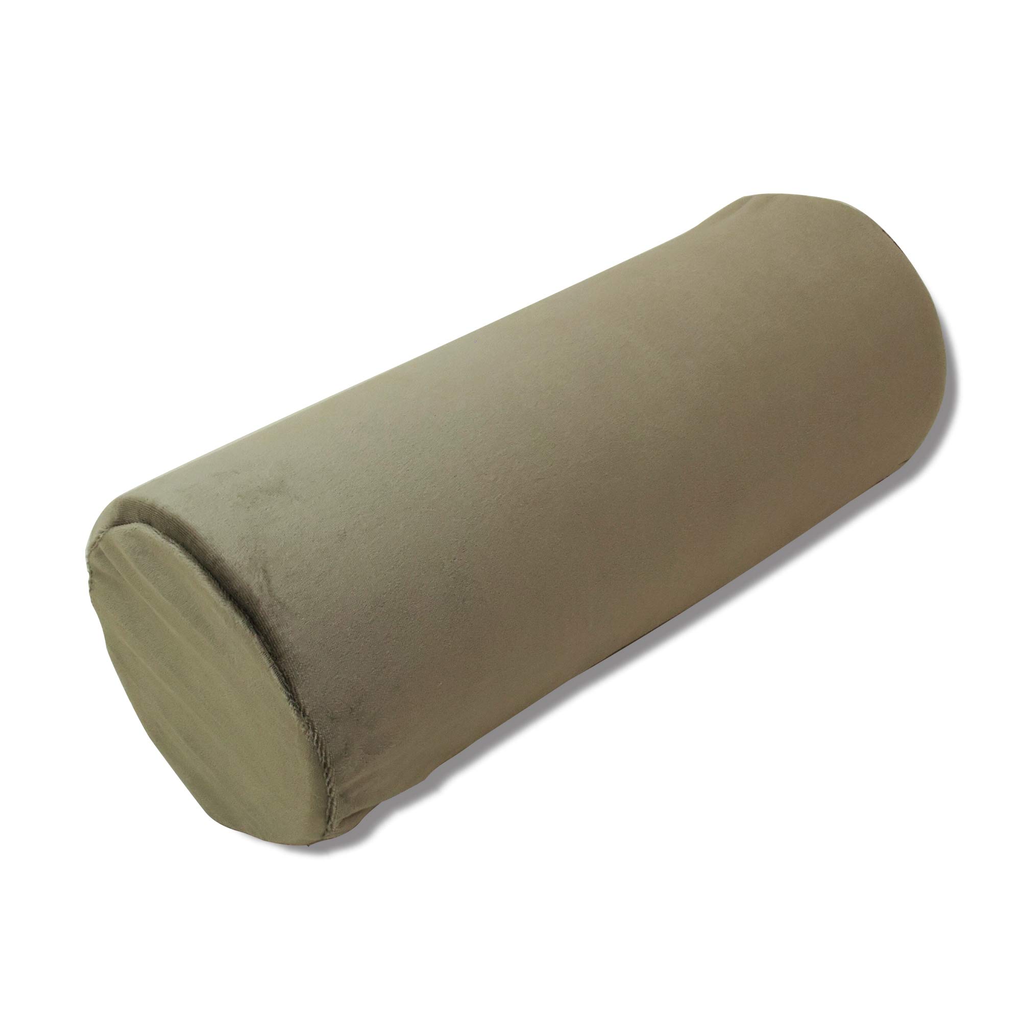 Dreamsweet 16" Memory Foam Medium Bolster Roll Round Pillow w/Removable Cover - Gray