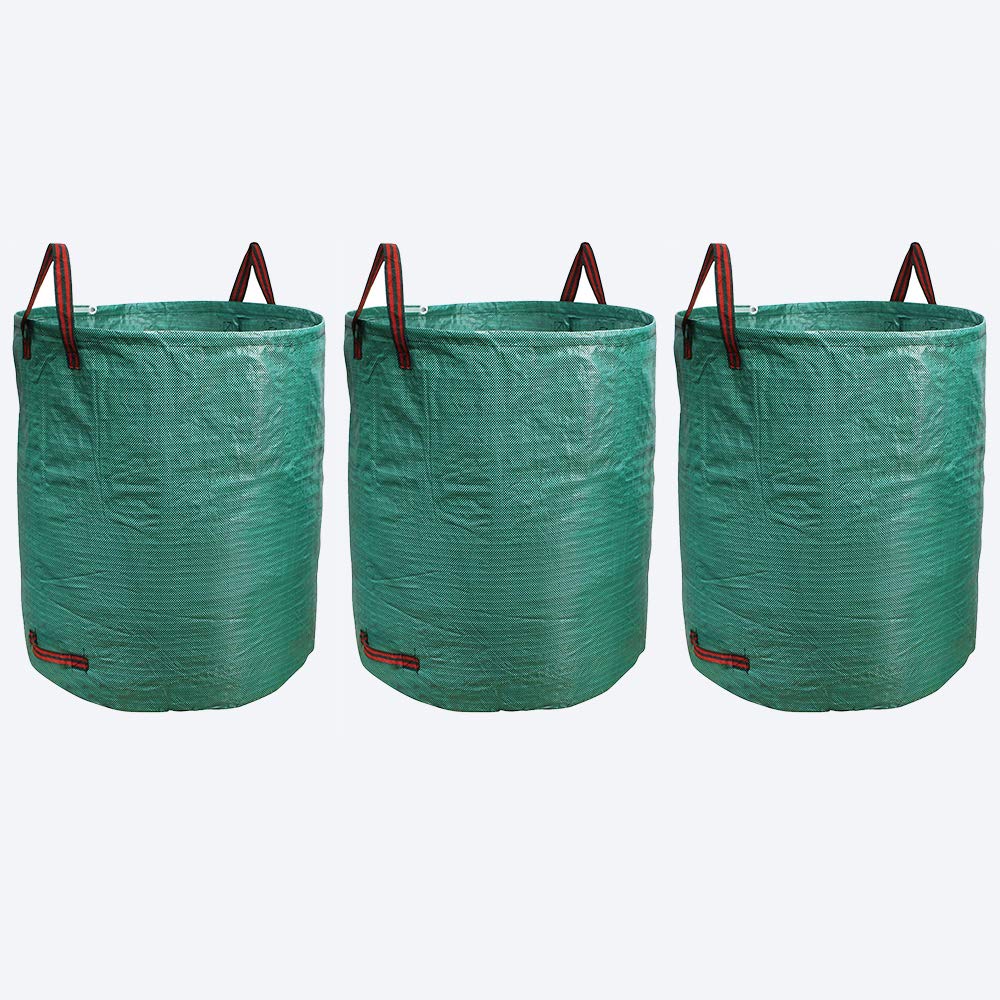 Vendeur pro 500L Sac Dechets Verts, PE Sac de Jardin, Sac Jardinage Dechets Réutilisable (3, 500L)