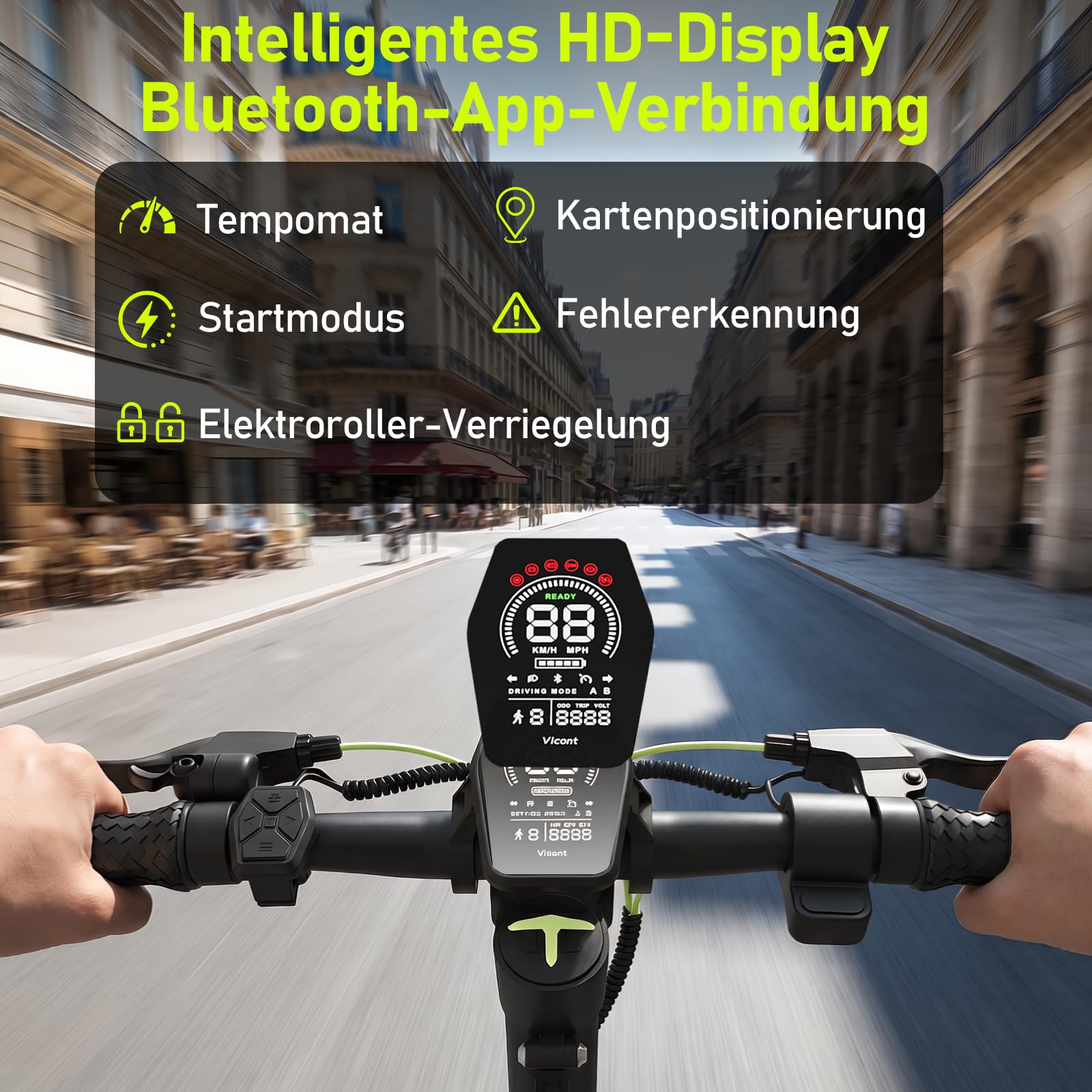 E Scooter mit Straßenzulassung D-Serie, 55-100 km Reichweite, 500W Motor