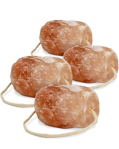 Piedra de sal 4 piedras para fugas con cordel, total aprox. 8 kg, para caballos, ovejas, vacas, salvajes