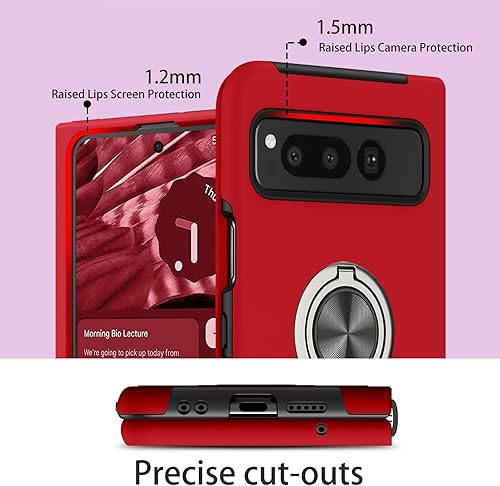 Miniatura 6 de BENTOBEN Funda plegable para Google Pixel (2023), protección completa de bisagra con soporte de anillo de 360, a prueba de golpes, soporte delgado,