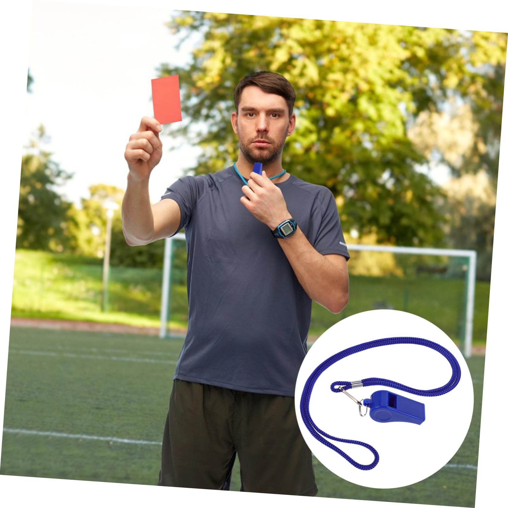 Toddmomy 36 Pezzi Fischietti Plastica Blu con Cordino Suono Forte e Nitido per Emergenza Sopravvivenza Outdoor Arbitri Sportivi Escursionismo Calcio Basket e attività all Aperto