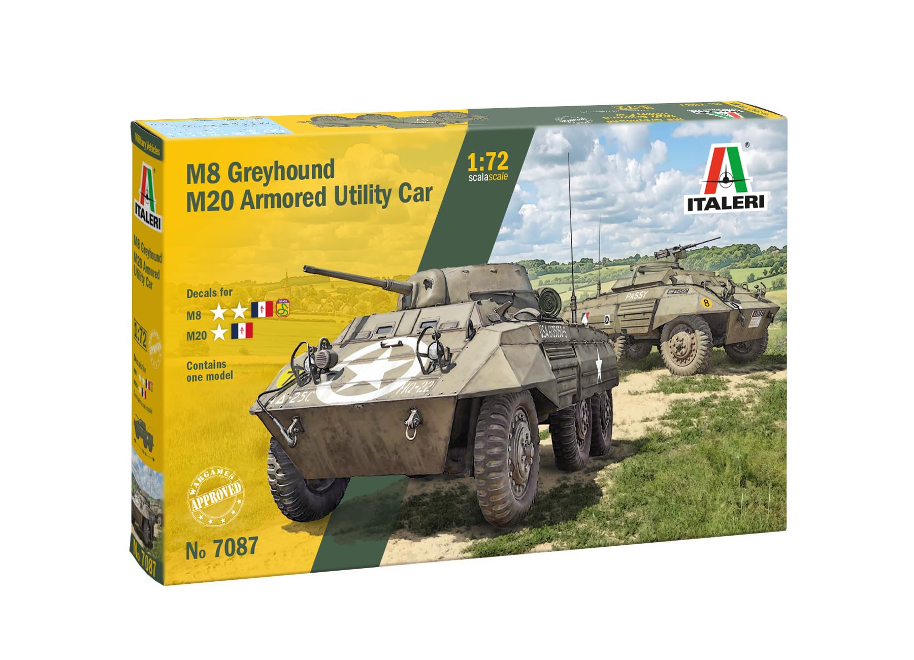 Italeri 7087 M8 Greyhound / M20 1:72 Scale Kit