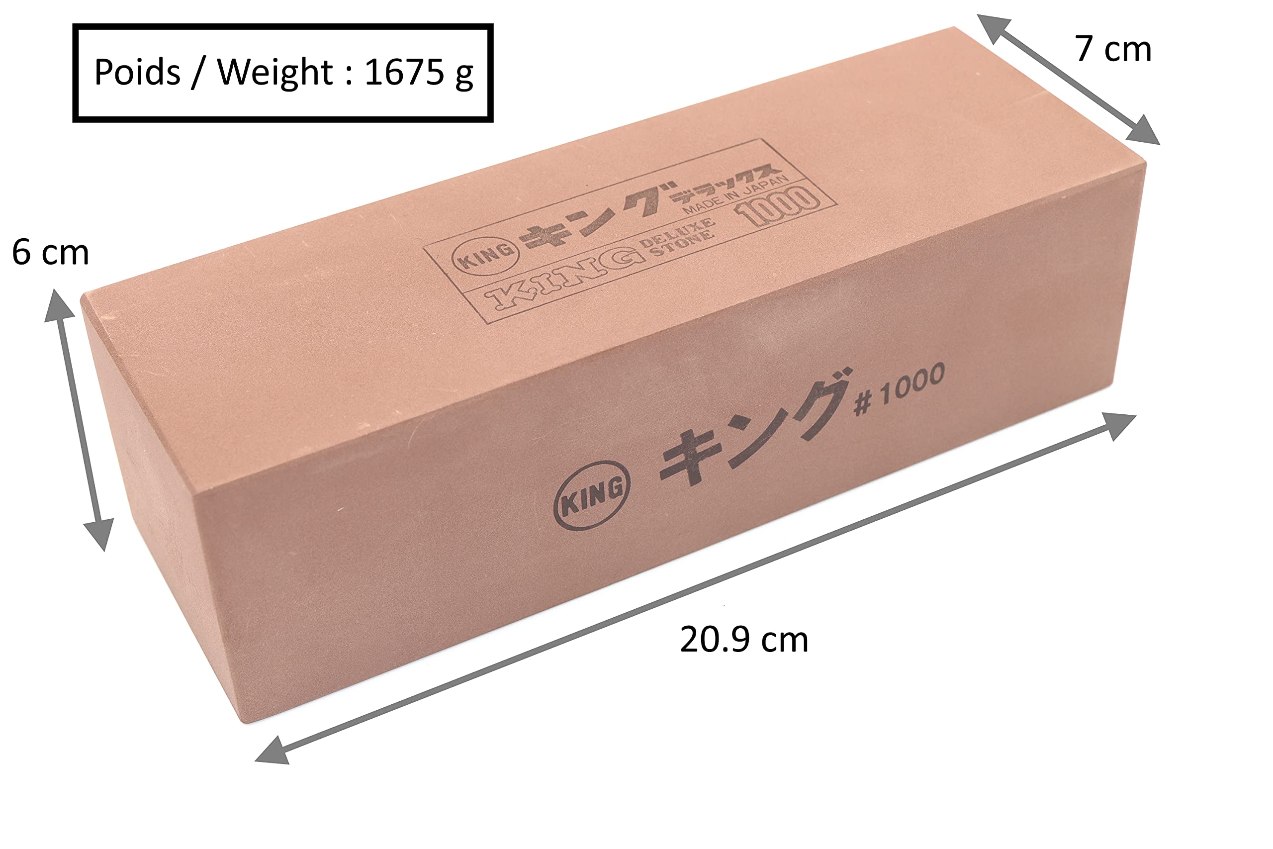 Piedra de afilar japonesa gruesa King No.1000W grano #1000 mantenimiento hoja Cuchillos de cocina Herramientas de bricolaje y jardinería fabricadas en Japón
