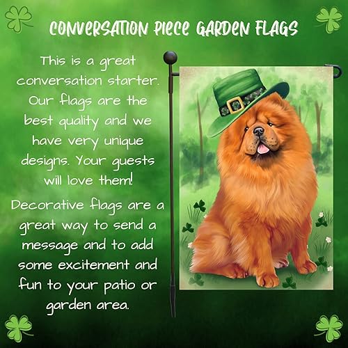 Miniatura 4 de Doggie of the Day St. Patricks Day Irish Chow Chow Dog Garden Flags- Outdoor Double Sided Garden Yard Porch Lawn Spring Decorative Vertical Home