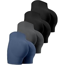CHRLEISURE Workout Shorts for Women, High Waisted Butt Lifting Scrunch Sports Seamless Gym Shorts Set