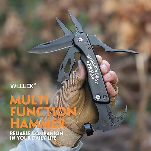 Miniatura 6 de Regalos para papá, regalos prácticos de Navidad para papá, regalos para el mejor papá - Martillo multiherramienta 15 en 1 "WORLD'S BEST PAPA" -