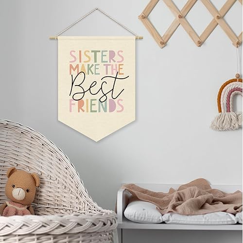 Miniatura 5 de Decoración artística de pared para habitación de niñas, bonita pancarta de lona rosa para cuarto de bebé, dormitorio, sala de juegos, decoración de