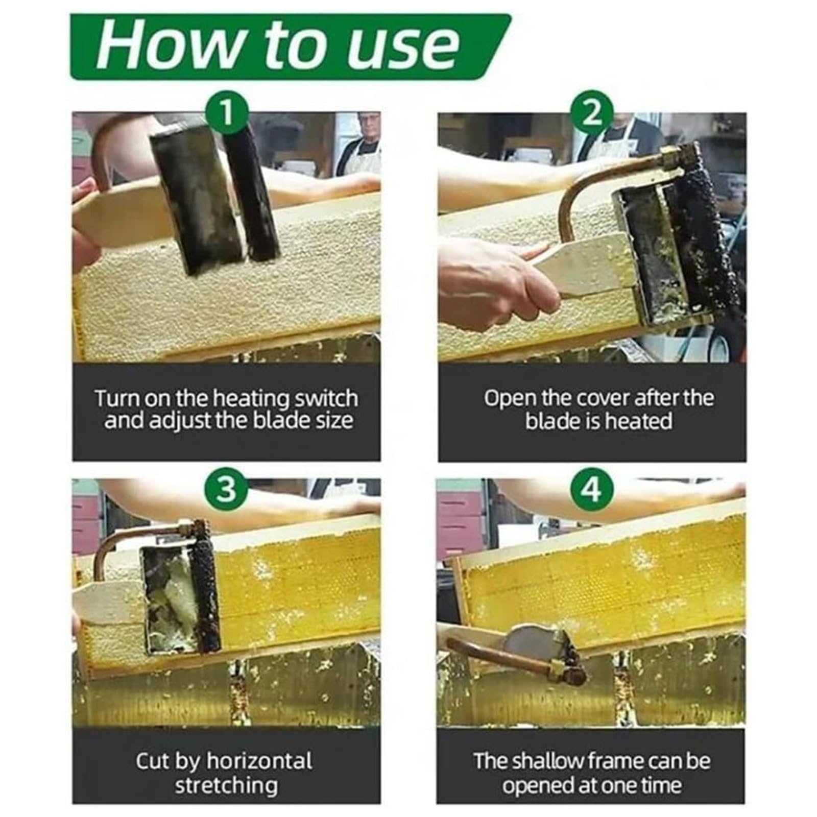 Extracteur de miel électrique, racloir à cire chauffant avec cutter