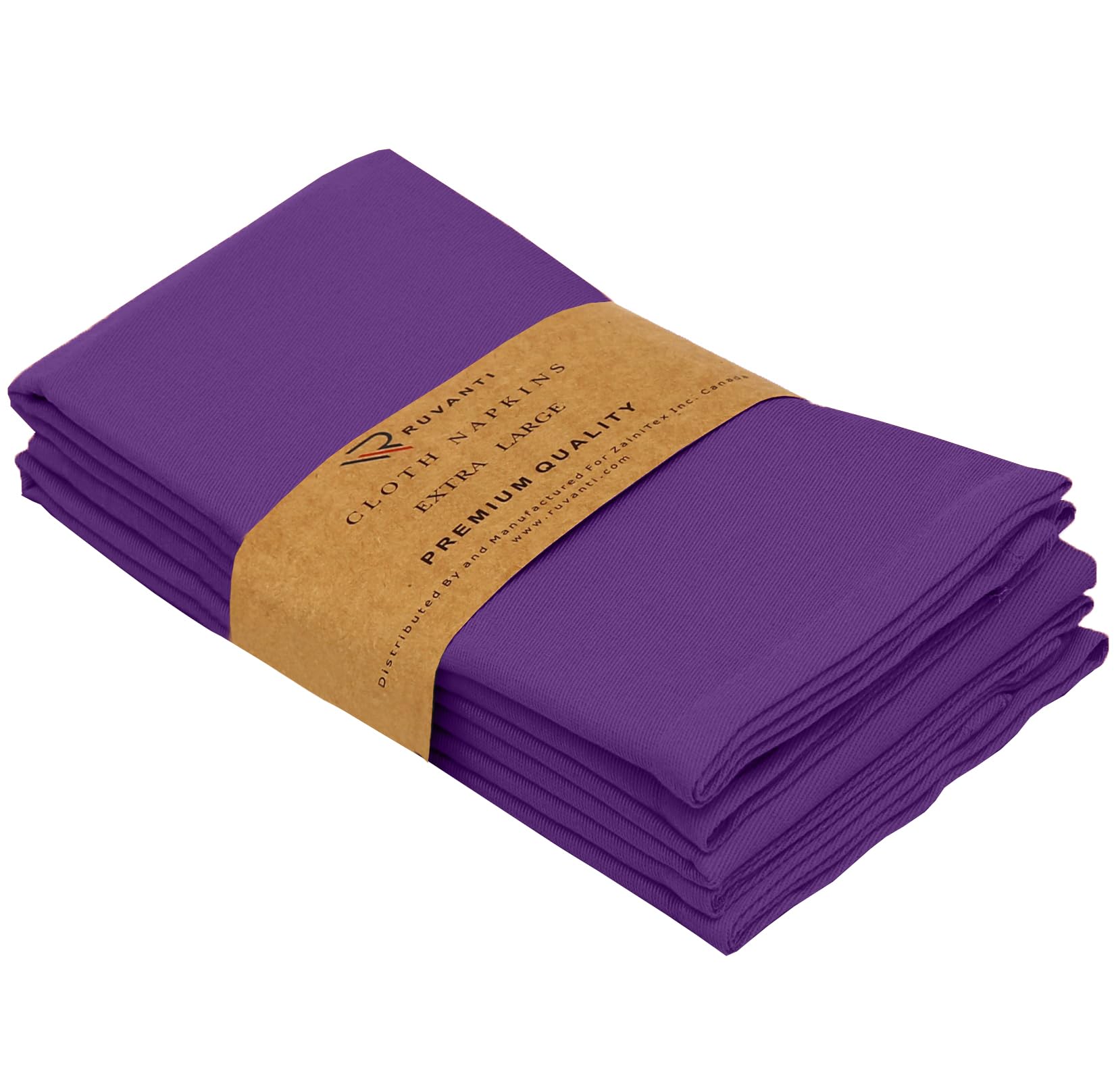 Ruvanti Purple Cloth Napkins Set Of, 18X18 Inches Napkins Cloth Washable, Soft, Durable, Absorbent, Cotton Blend. Table Dinner Napkins Cloth For Hotel, Lunch, Restaurant, Wedding Parties - Size 6