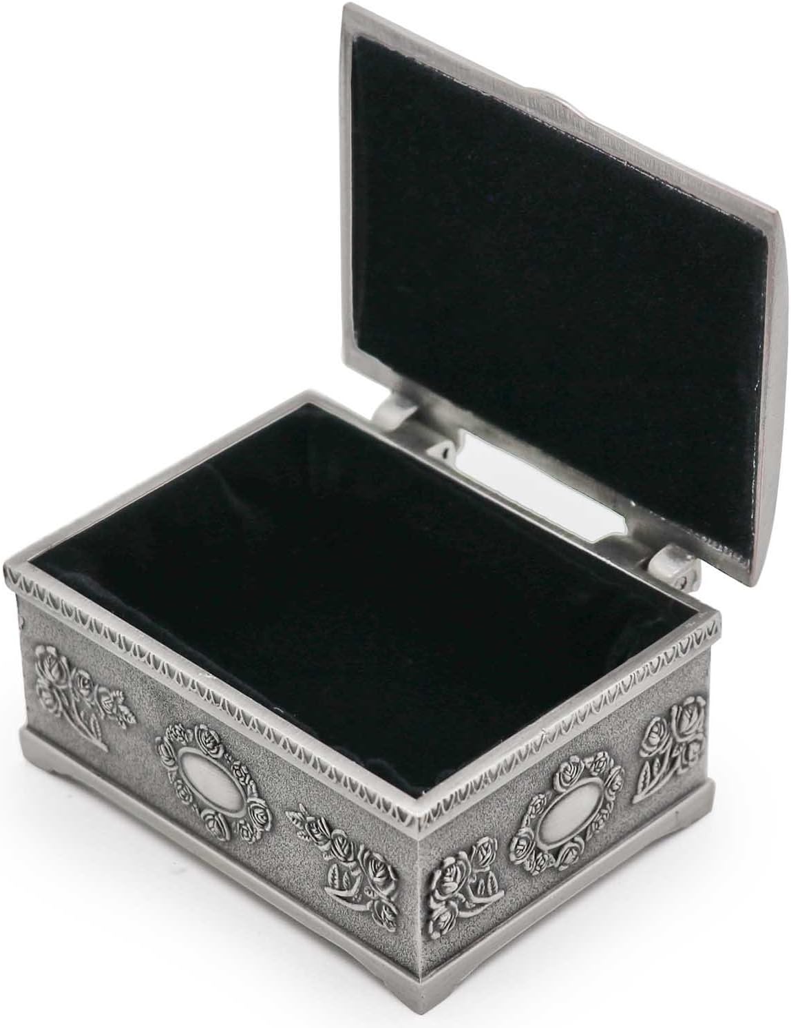 AVESON Small Rectangle Vintage Metal Jewelry Box Trinket Gift Box Chest Ring Case for Girls Ladies Women : Clothing, Shoes & Jewelry