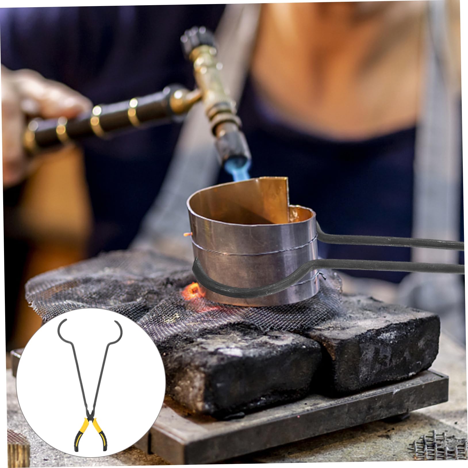 GLEAVI 4stücke Crucible Tong Clamp Ergonomische Tiegelzange Für Metallgießarbeiten Geeignet Für Schmuckschmelze Mit Rutschfestem Griff Leicht Und Handlich Optimale Kontrolle Bei Hohen