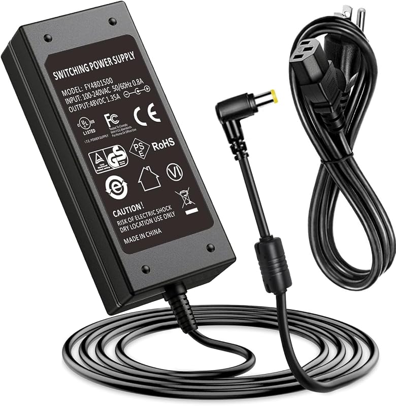 UL Listed 48V 60W Power Supply Adapter for PoE Switches, Injectors, Routers and Transformers