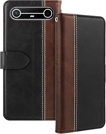 Two-Tone Leather Case for Tecno Spark Slim 4G - Black