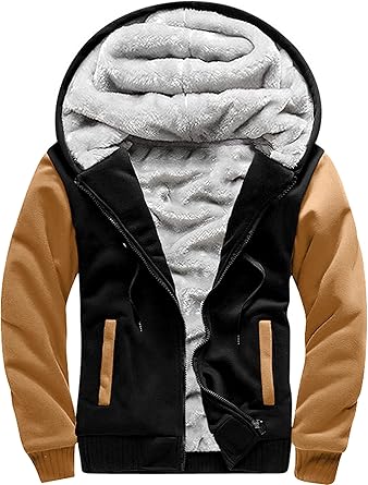 MACHLAB Men's Pullover Winter Workout Fleece Hoodie Jackets Full Zip Wool Warm Thick Coats