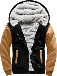 Men's Pullover Winter Workout Fleece Hoodie Jackets Full Zip Wool Warm Thick Coats