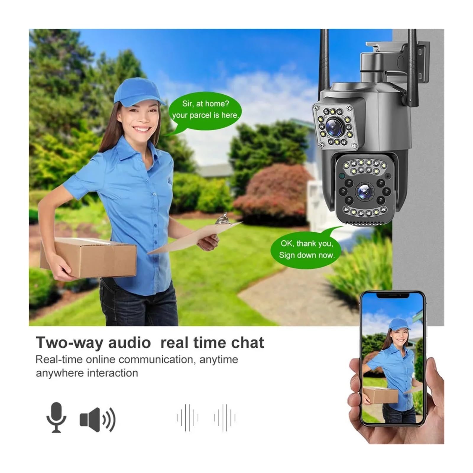Caméra WiFi PTZ à Double Objectif 8MP 4K