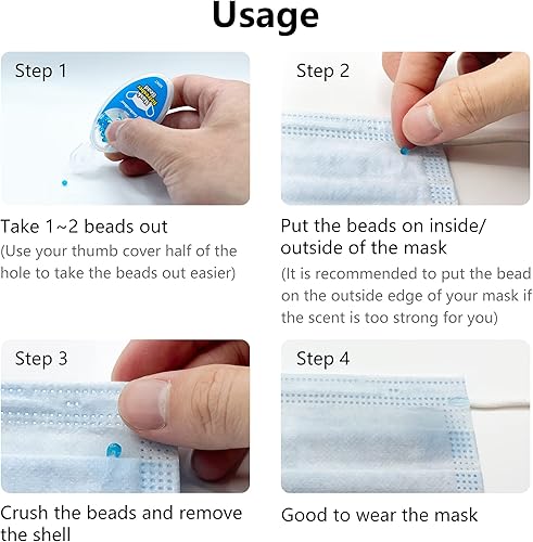 Miniatura 3 de CoolBurstBead Refrescante de máscara facial, fragancia refrescante de larga duración y fuerte, paquete de 4, con aceites esenciales naturales de