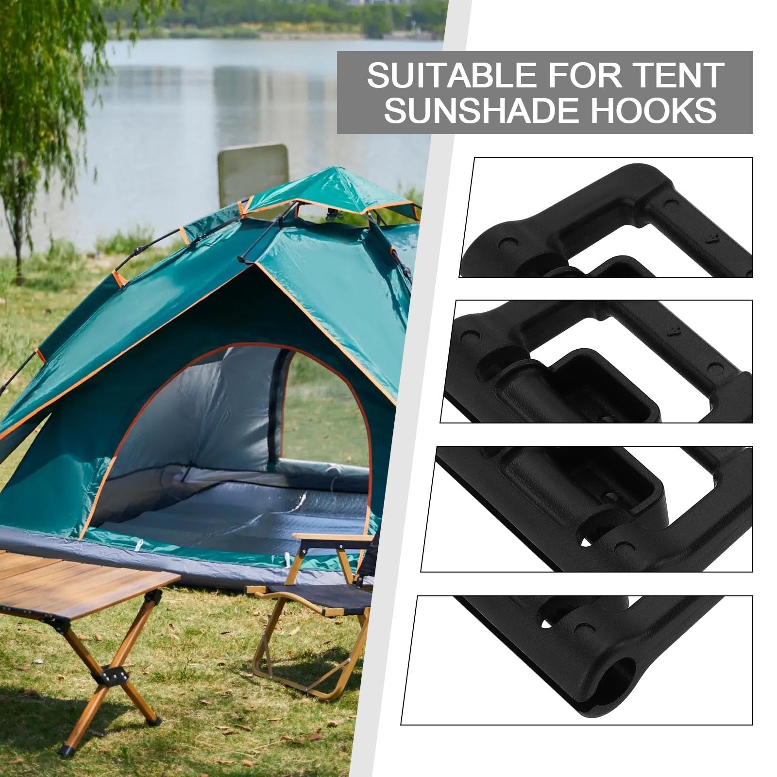 VGOL 10PCS Camping Tent Poles Hooks Tent Sky Hooks Plastic Hook Aperture 4.8mm Slide Width 18mm for Outdoor Camping Awnings Hanging Lights - Image 3
