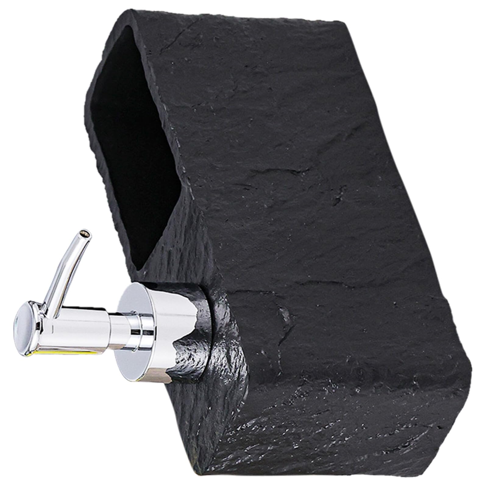 Dispenser Sapone Liquido per Cucina con Porta Spugna in Resina Nera Effetto Pietra Flacone con Pompa Ricaricabile per Detersivo Piatti e Lozione Mani Organizer Compatto per