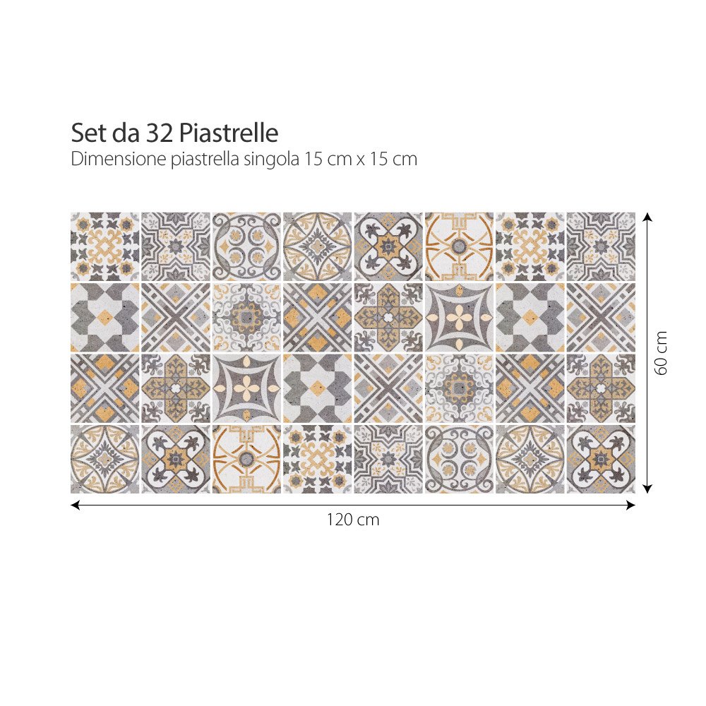 Re-Covertiles Fliesenaufkleber, 32 Stück 15x15 Cm - Selbstklebend Für Bad & Küche
