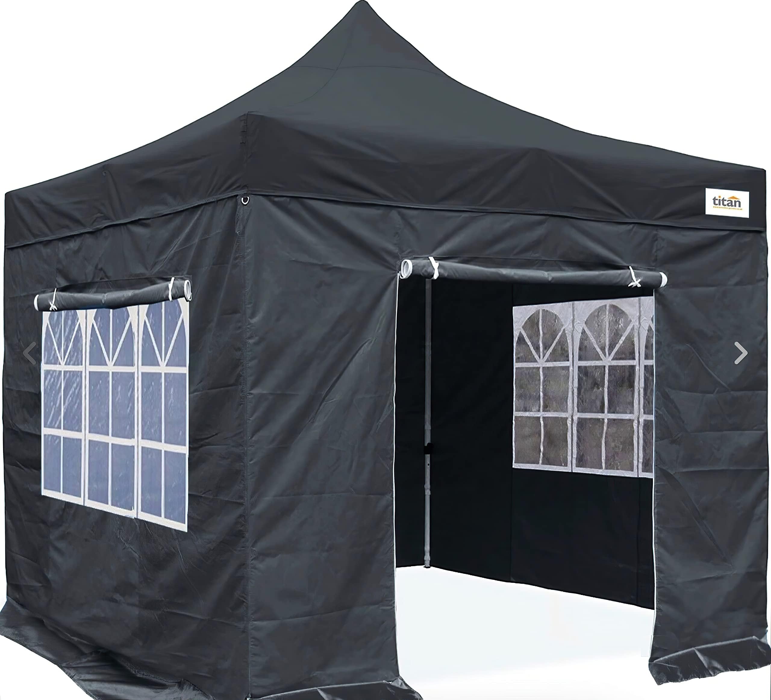 Hercules Gazebo BLACK 3m x 3m heavy duty commercial grade pop up gazebo, window blinds, waterproof, zipper side connections