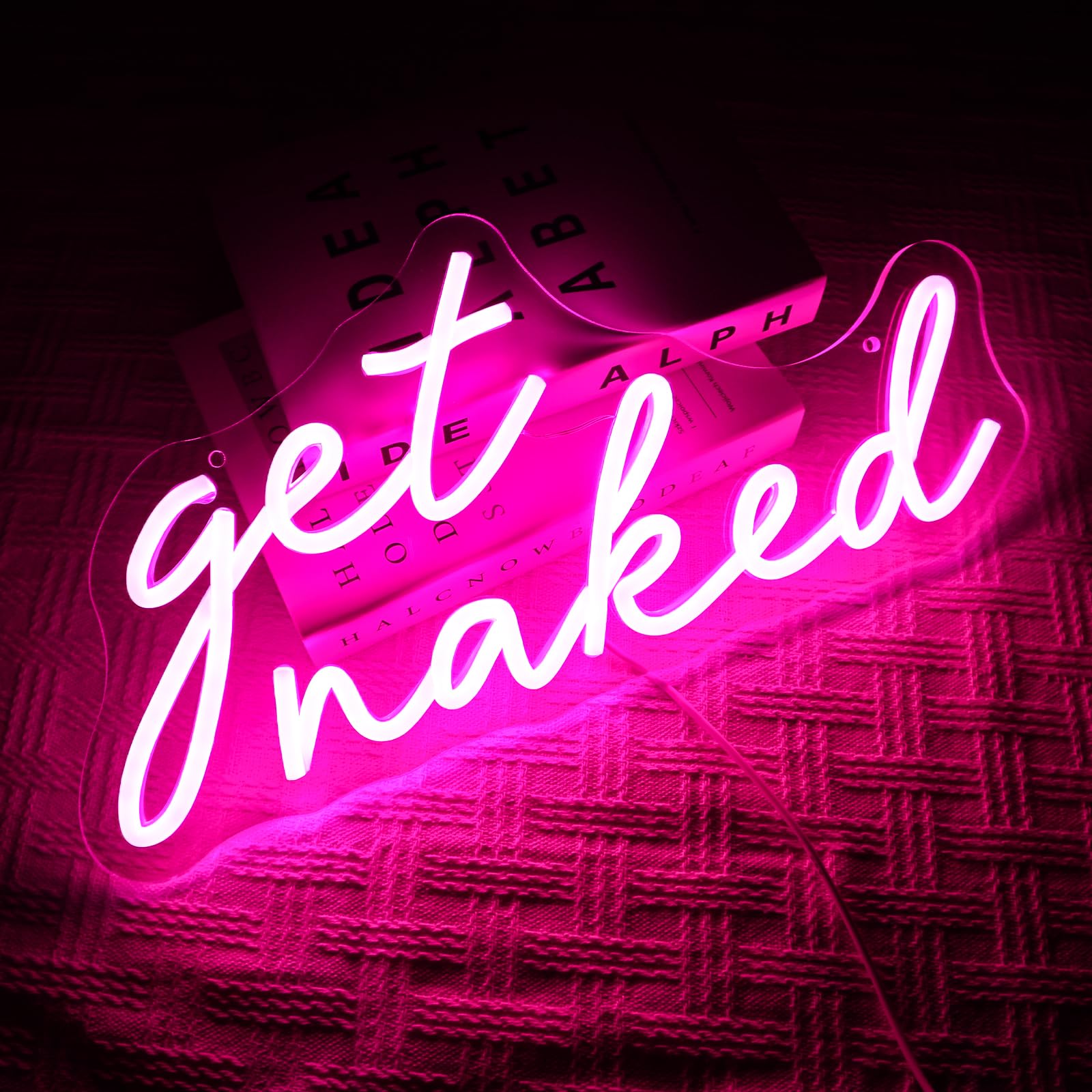 Get Naked Neon Schild Rosa Led Neonschild Wand Schriftzug Neon Sign USB Nackt werden Led Schild für Schlafzimmer Heim Badezimmer Bar Shop Club Store Pub Salon Dekoration Party
