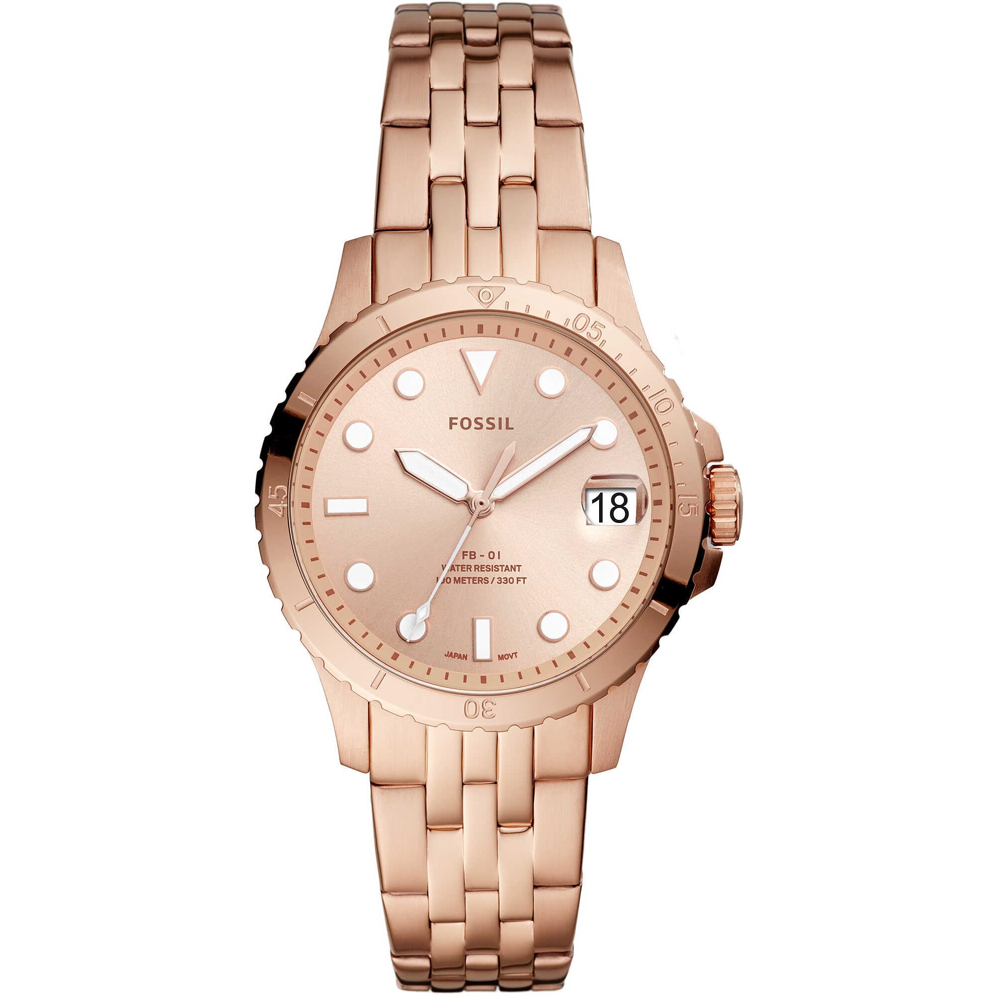 FossilFB-01 Three-Hand Date Rose Gold-Tone Stainless Steel Watch, ES4748