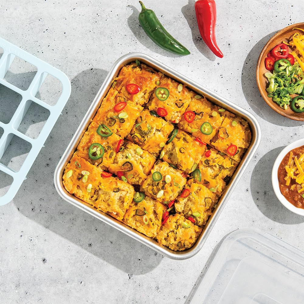 Nordic Ware Brownie Buddy Kit, 9-Inch Square Pan with Plastic Slicer and Lid - Image 7