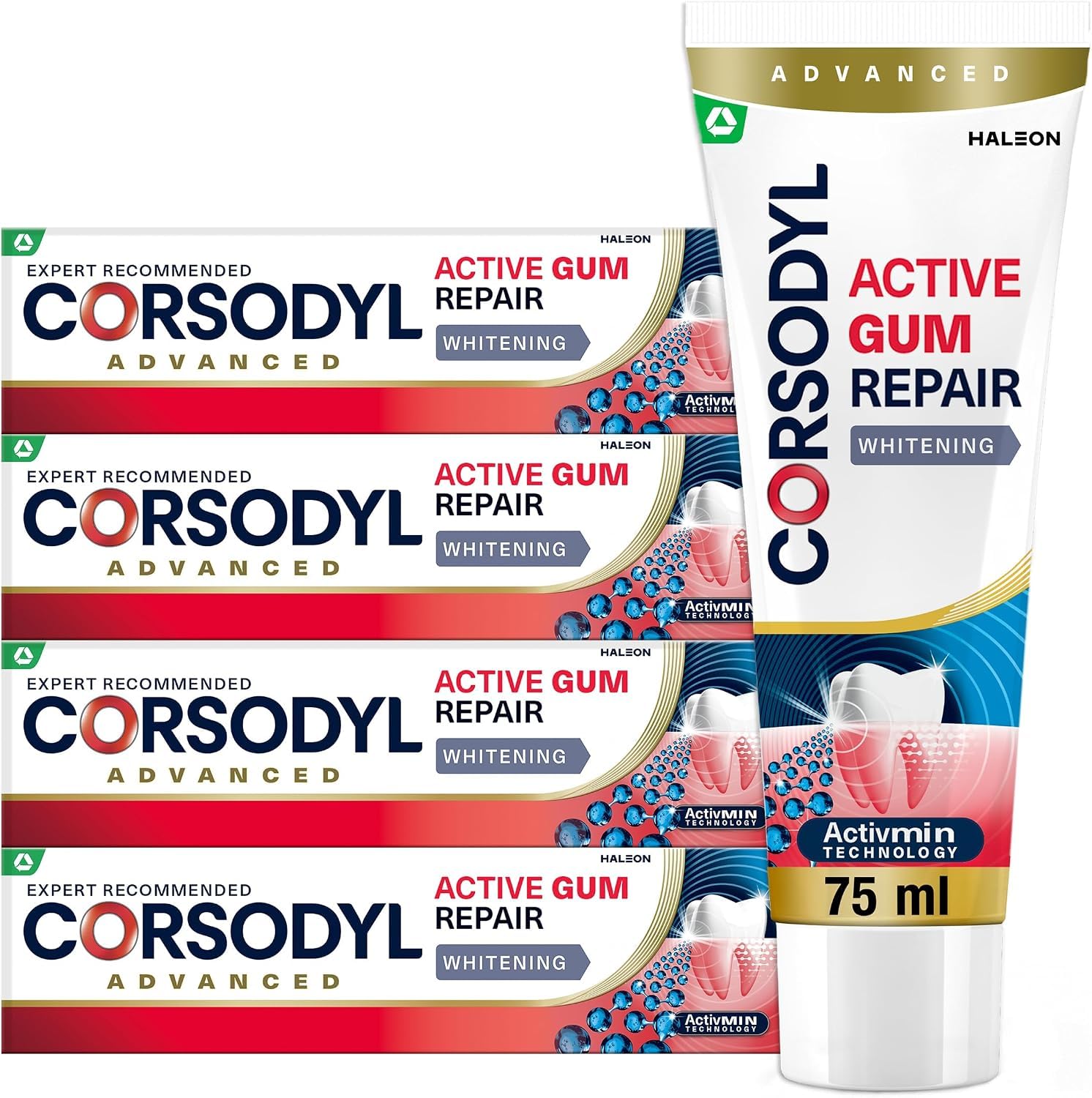 CORSODYL Active Gum Repair WHITENING 4 x 75 ml