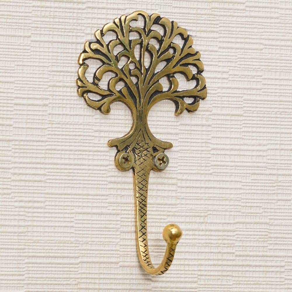 Indianshelf Gold Hooks Brass Tree Gold Hooks Single Prong Hooks