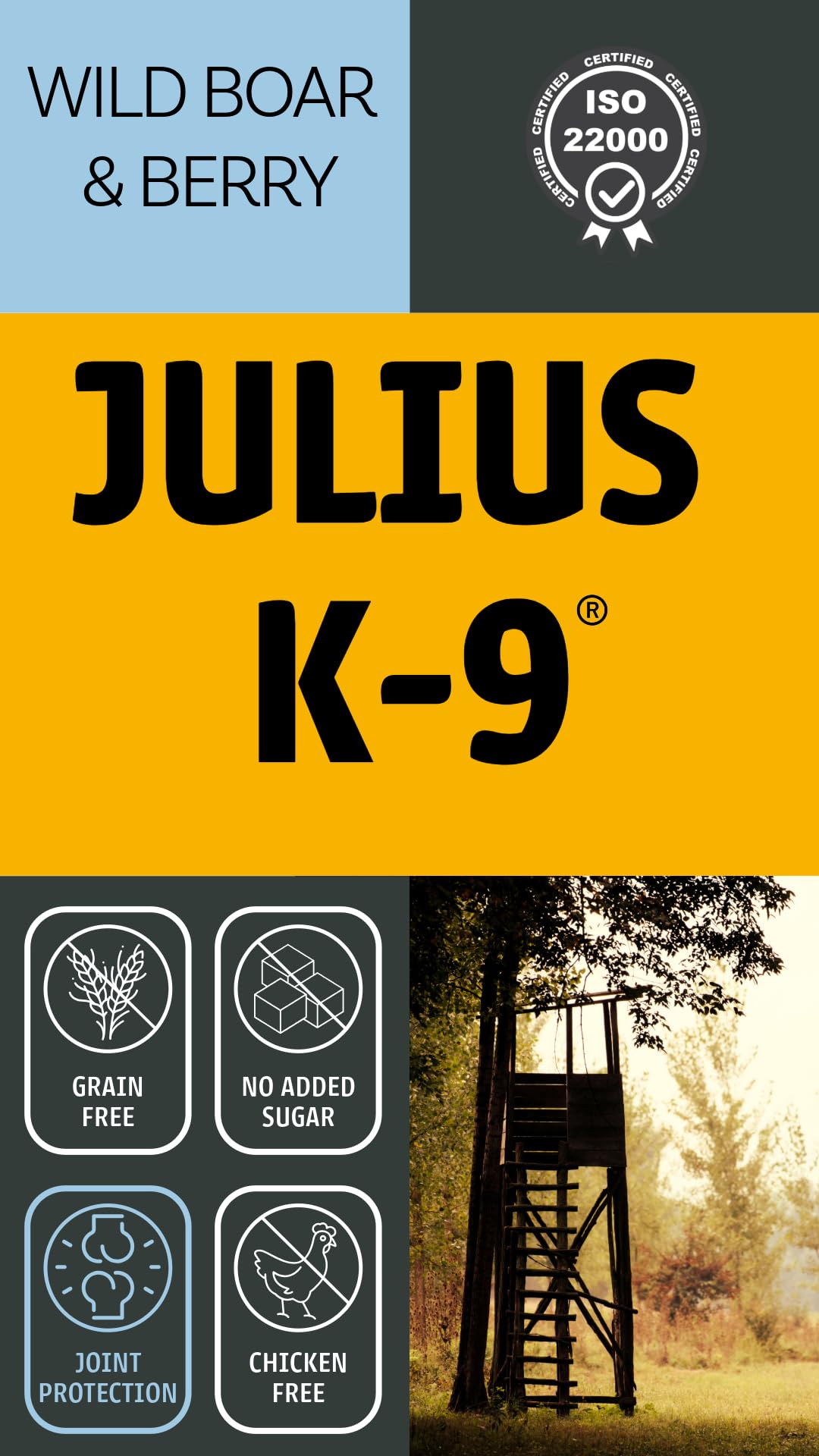Julius K9 - Getreidefreies und hypoallergenes Hundefutter auf Wildschwein/Lamm/Rind & Kartoffelbasis - Für erwachsene Hunde kleiner Rassen (10kg)