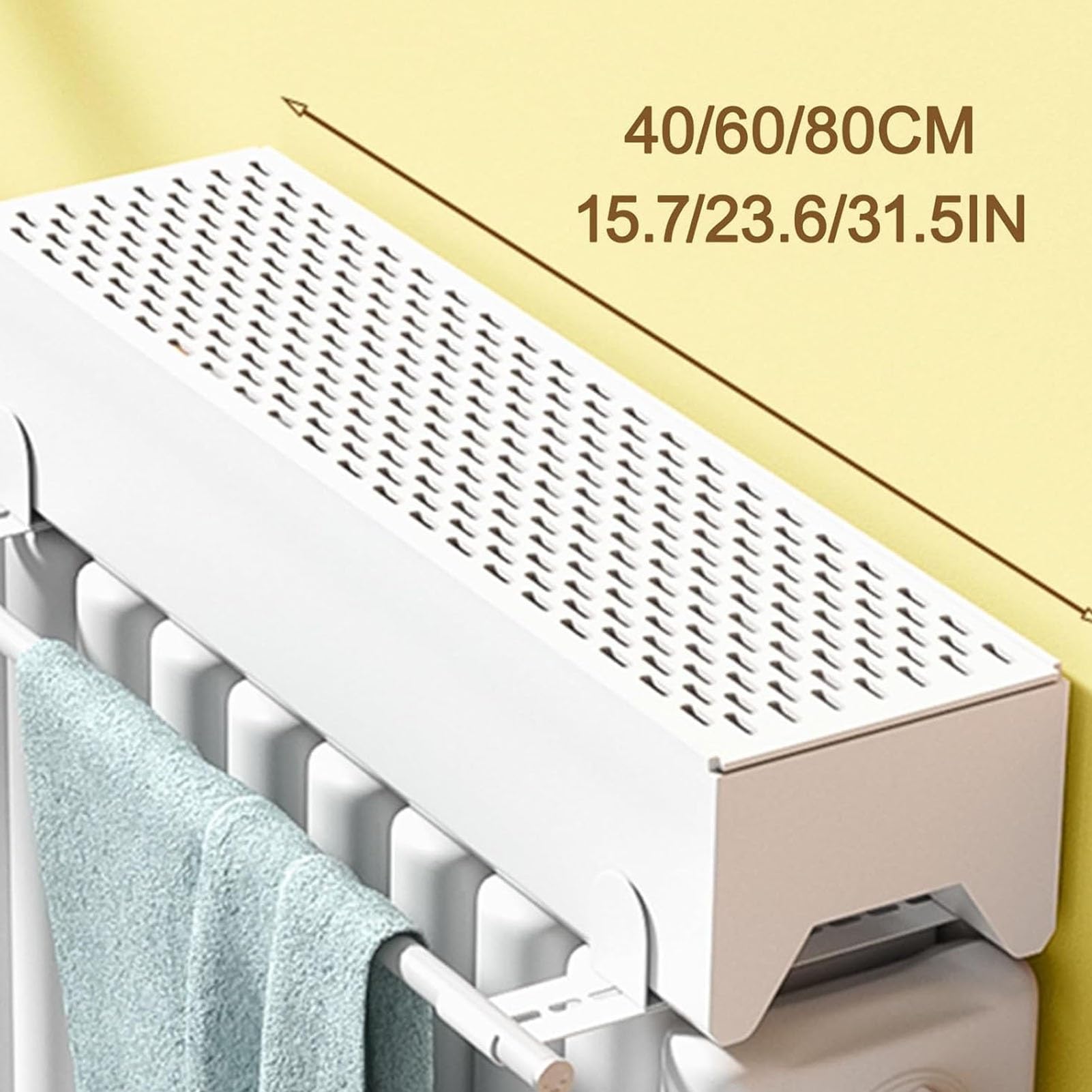 Wiszący nawilżacz chłodnicy, nawilżacz parowy, cichy i naturalny, materiał aluminiowy, z wysuwanym drążkiem do suszenia ubrań, nie wymaga prądu