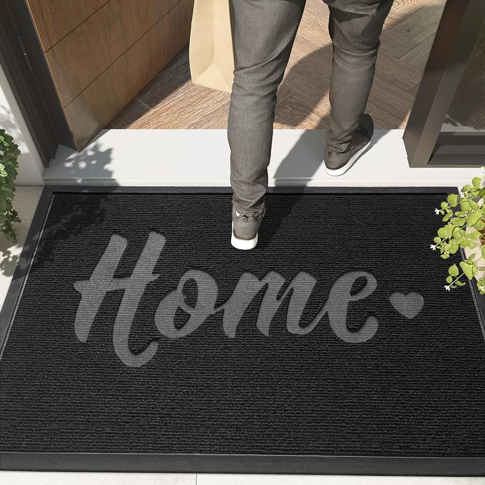 Paillasson Extérieur Home 43.5x75 Cm Gris - Antidérapant Et Imperméable