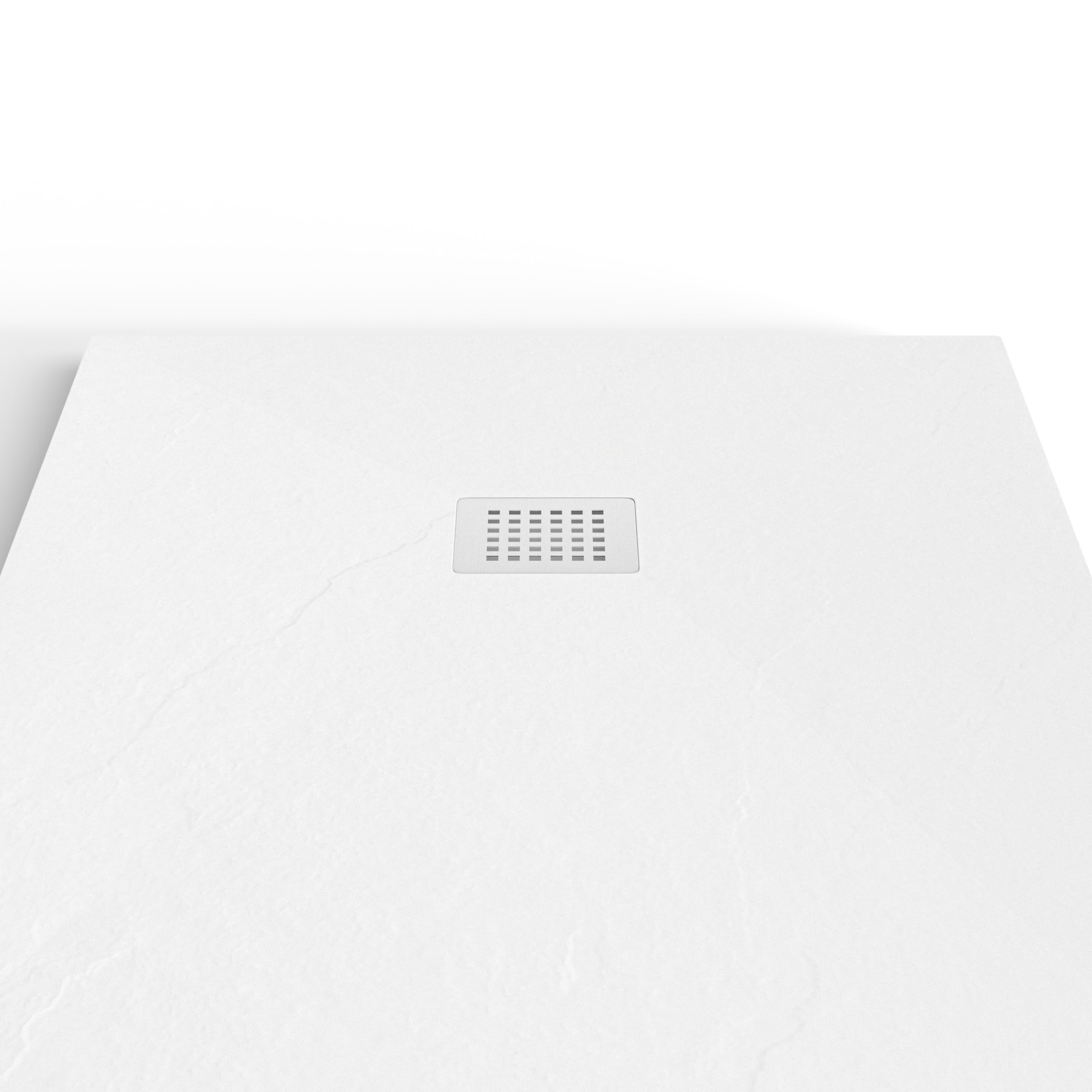 Plato de Ducha Napoles 70x150 cm - Blanco RAL 9003 - Plato Ducha Resina Antideslizante C3 - Resistente y Aligerado - Capa de Gel Coat Antibacteriano - Incluye Rejilla Acero y Válvula