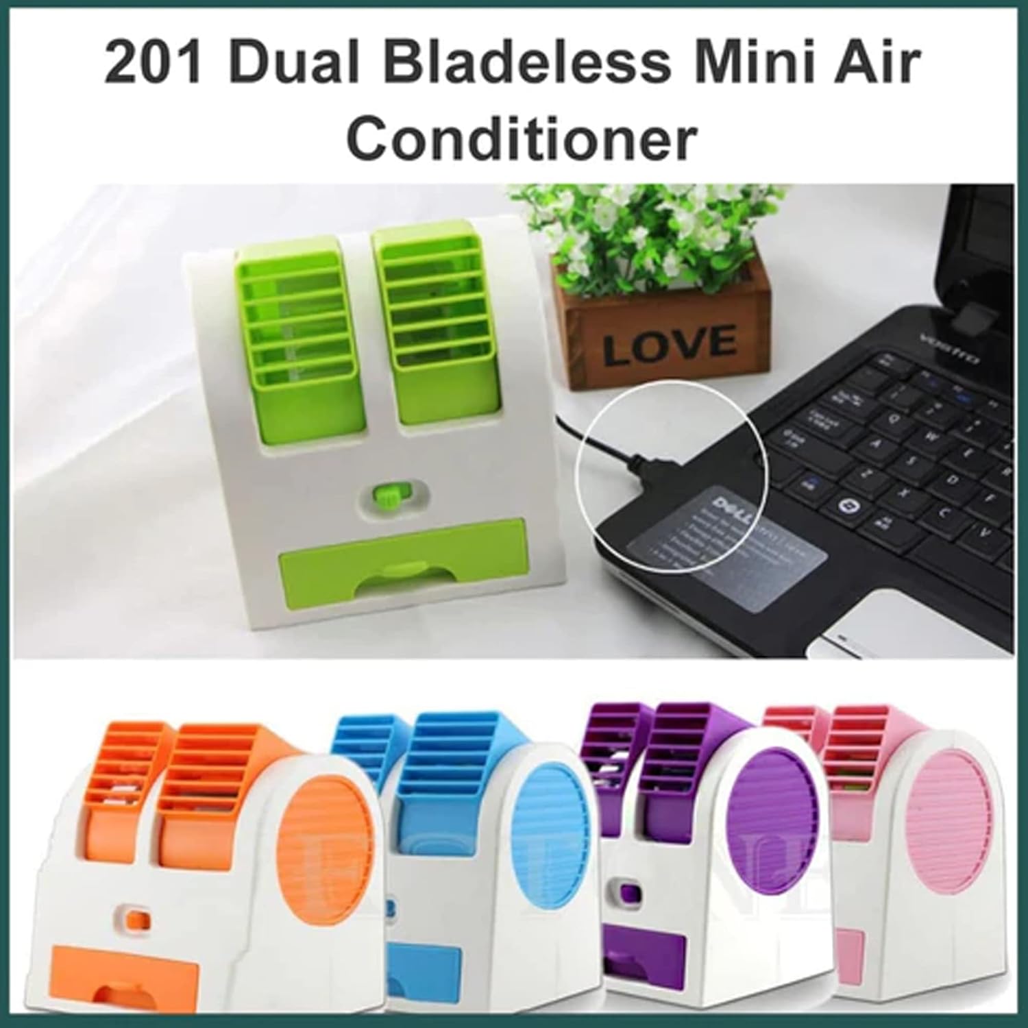 Diwali Offer Buy Now Suzec Portable Dual Bladeless Mini Cooler Desktop Table Fan
