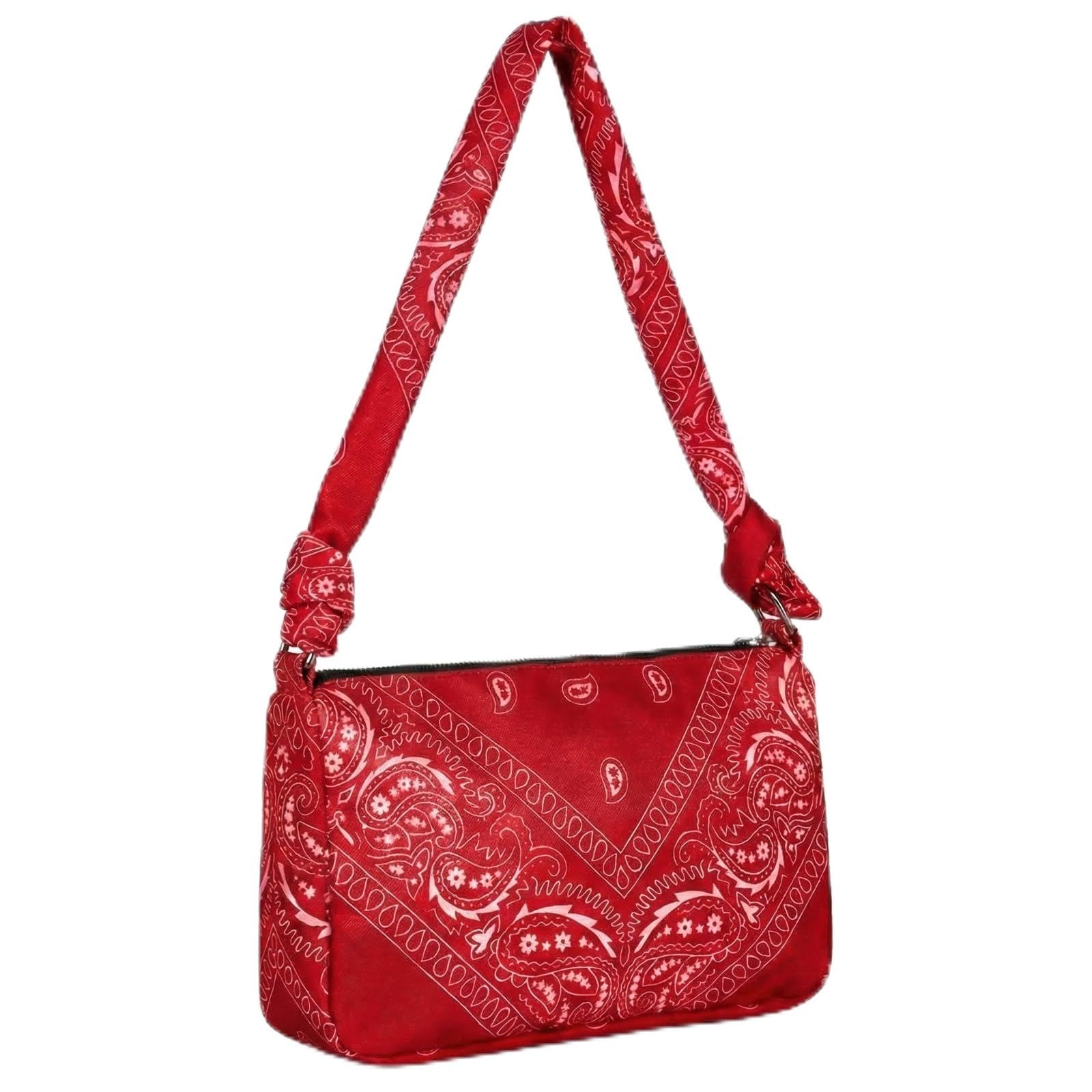 Photo 1 of Gilprop Bandana Purse Bags Western Paisley Printed Red Crossbody Bags with Zipper Closure for Western Cowboy Cowgirl Birthday Party