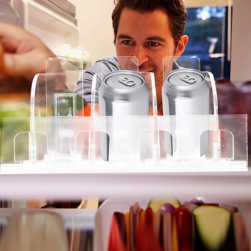 Miniatura 2 de DOITOOL Bandeja deslizante de 3 piezas, máquina expendedora automática, organizador de bebidas autoempujante para nevera, dispensador de refrescos