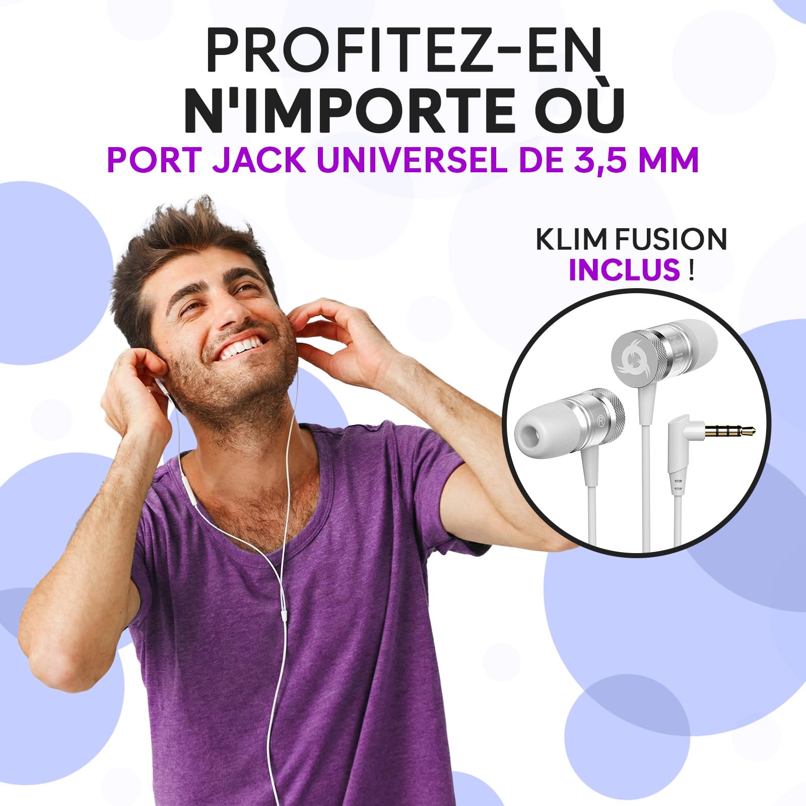 KLIM K8 Lecteur Cassette Audio - Enregistreur Cassette - Nouveau Player - Radio AM/FM - Microphone et Haut-Parleur Intégrés - Prise Casque et Écouteurs - Blanc