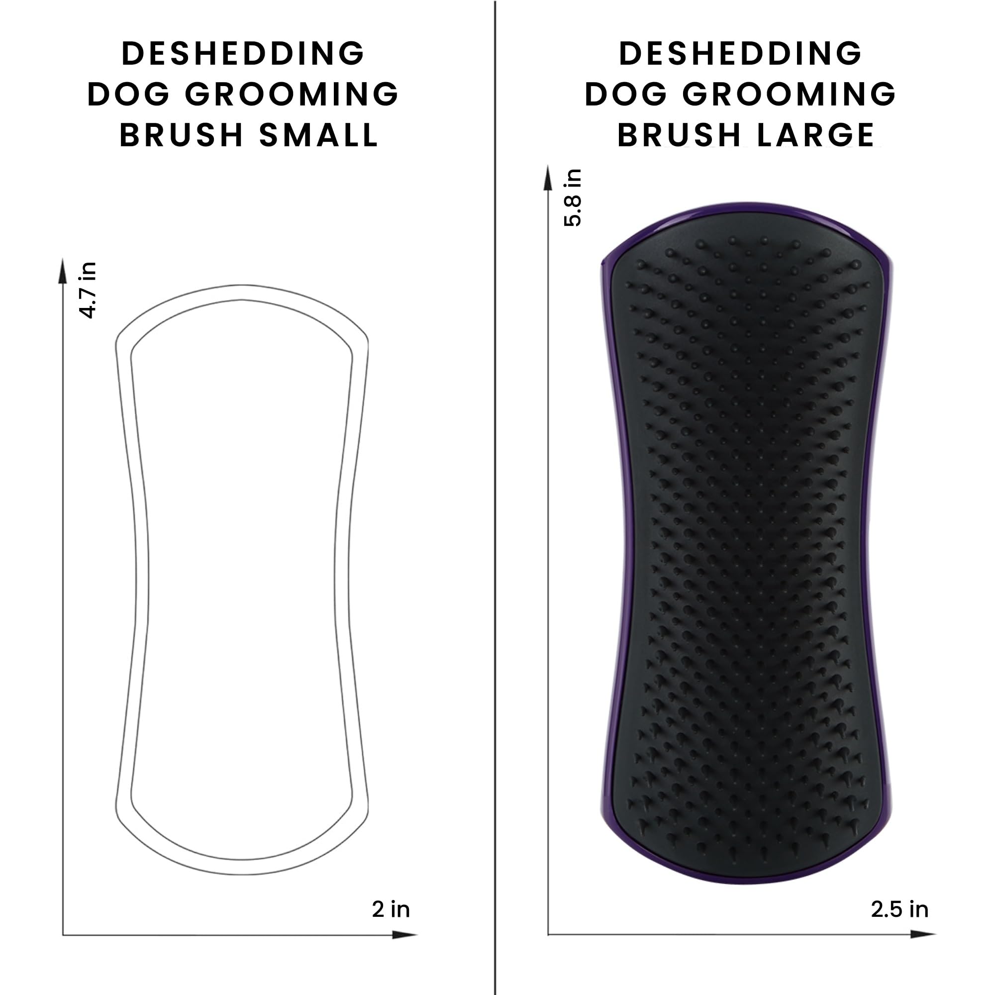 Tangle Teezer Large Pet Teezer De-Shedding - Szczotka do czesania na sucho lub do kąpieli - Idealna szczotka do usuwania luźnej sierści psów - Fioletowo-szara