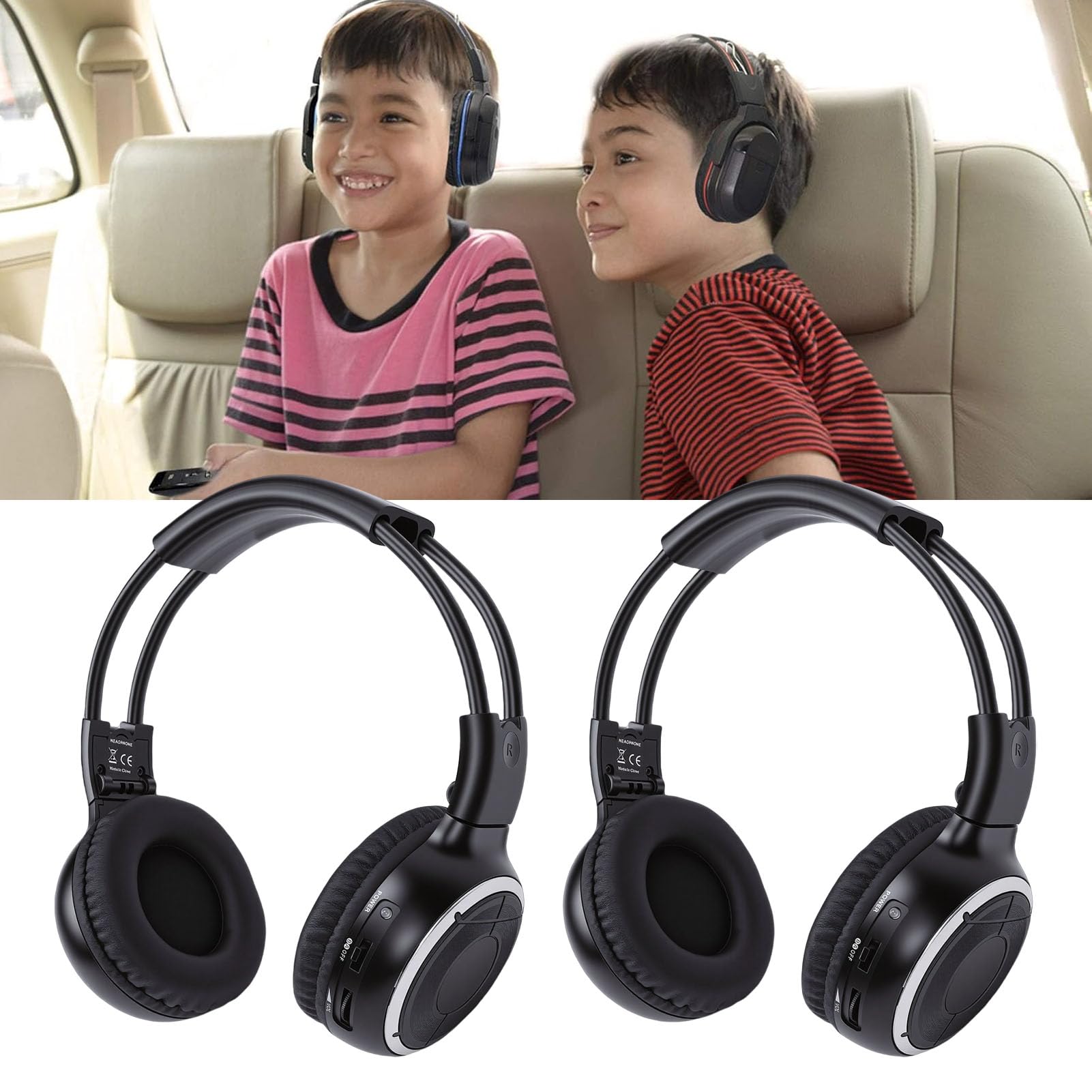 Paquete de 2 Auriculares Inalámbricos IR, No Bluetooth