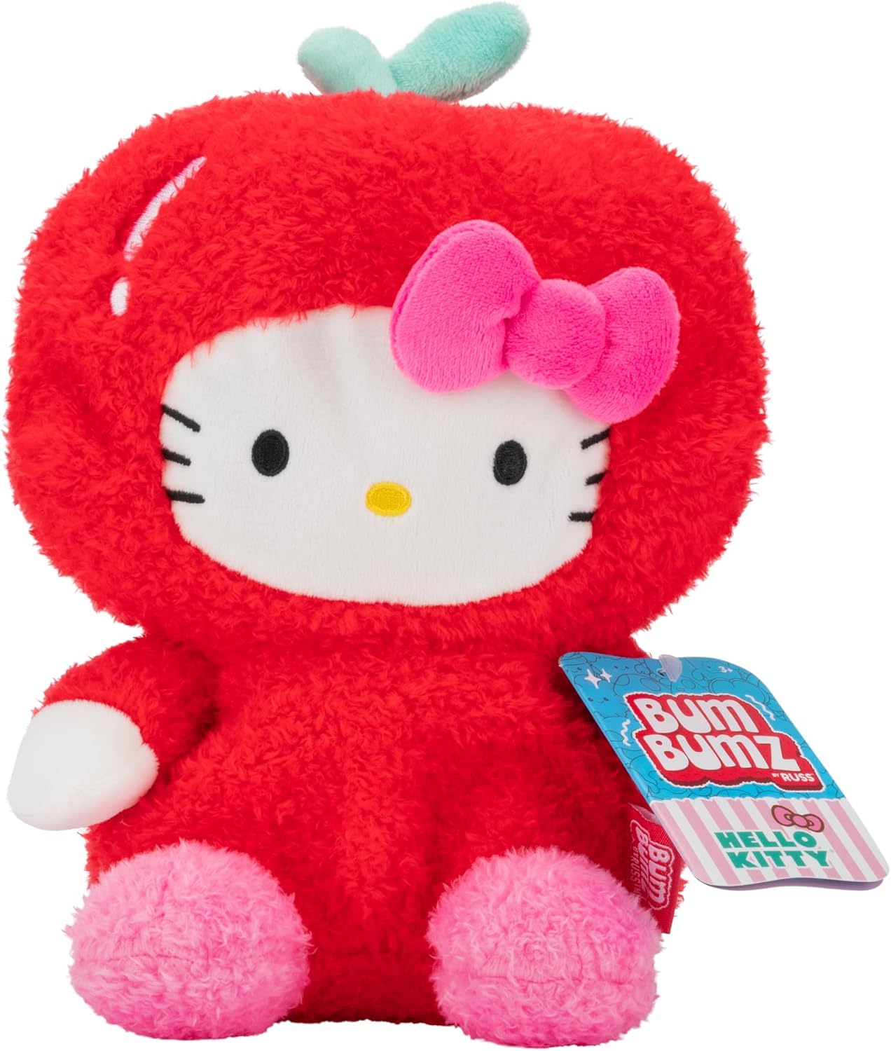 BumBumz 7.5-inch Hello Kitty FruitBumz Plush - Sanrio Hello Kitty Dressed as a Strawberry Collectible Toy - from The Makers of Original Squishmallows