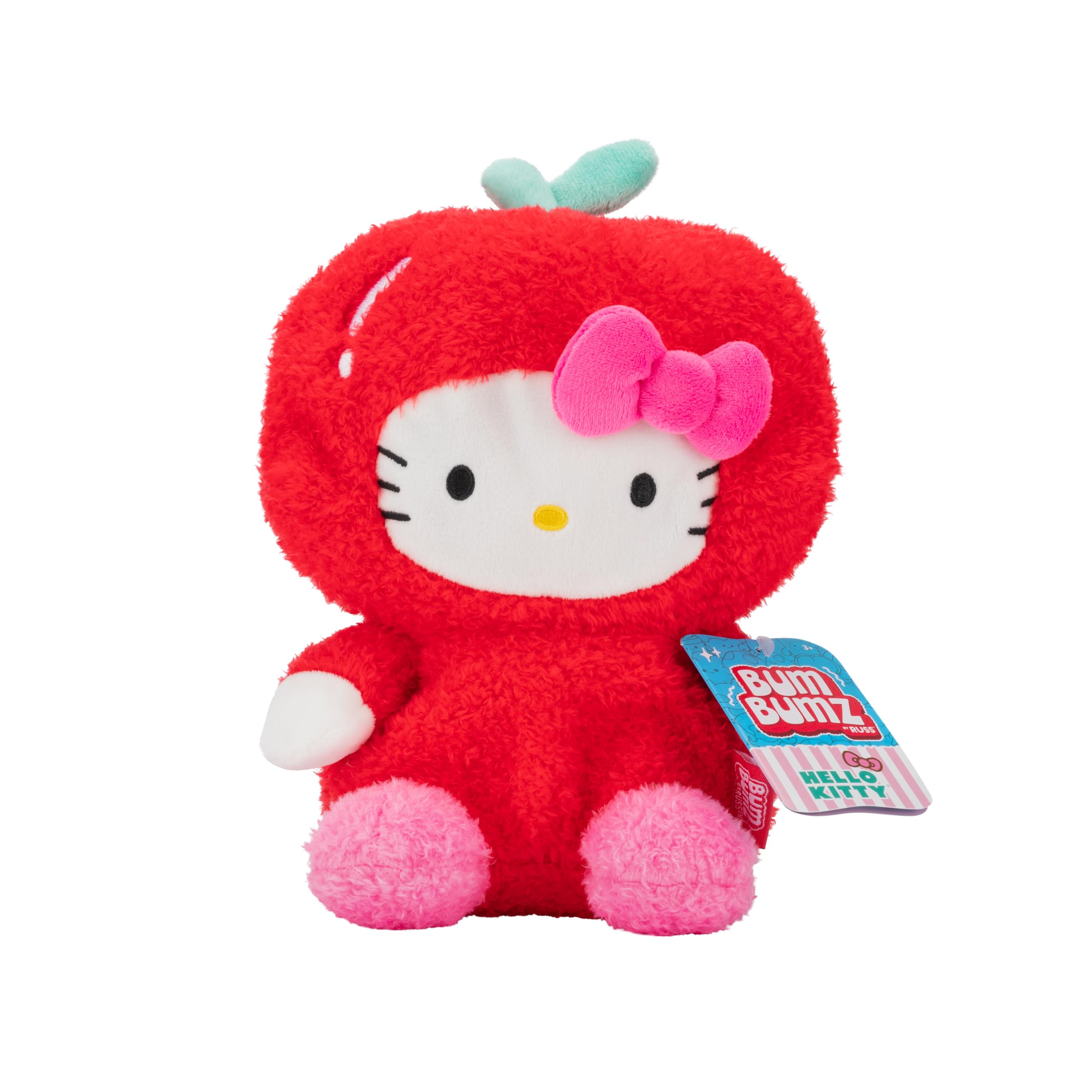 7.5-inch Hello Kitty FruitBumz Plush - Sanrio Hello Kitty Dressed as an Apple Collectible Toy - from The Makers of Original Squishmallows