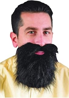 Black Mustache & Long Beard Costume Accessory One Size