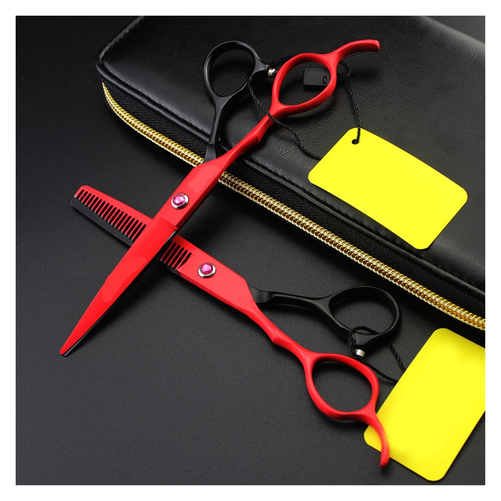 CrEev 6-Zoll-Friseurschere für die Linke Hand, Effilierschere, Styling-Werkzeuge, Friseurschere, Edelstahl-Salon-Friseurschere, Haarschneideschere (Farbe: 6-Zoll-Schnitt) (6-Zoll-Schnitt B)
