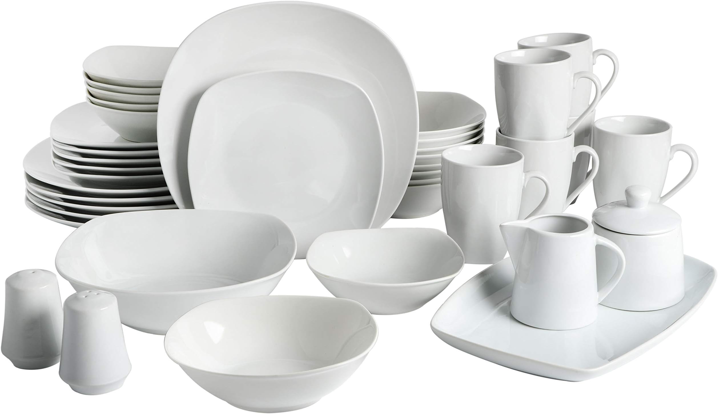Gibson HomeClassic Pearl 39 Piece Porcelain Whiteware Dinnerware Set