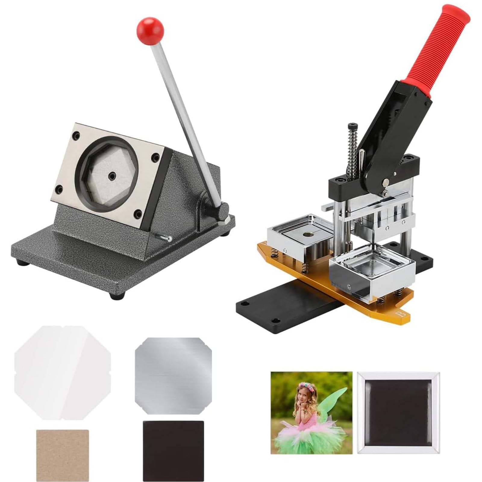 JKJZSALJ Fridge Magnet Machine Badge Maker Machine,Fridge Magnet Badge Magnets Maker Machine,50Mm/2 Inch Square Diy Photo Maker Machine,Refrigerator Sticker Making Machine,B