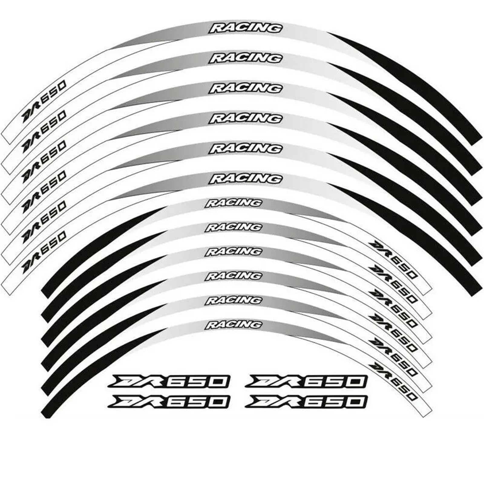 Decorative Stickers Decal Reflective Rim for Suzuki DR650S 2015-2021 2020 2019 2018 2017 2016 Motorcycle 18inch Wheel Sticker(White)
